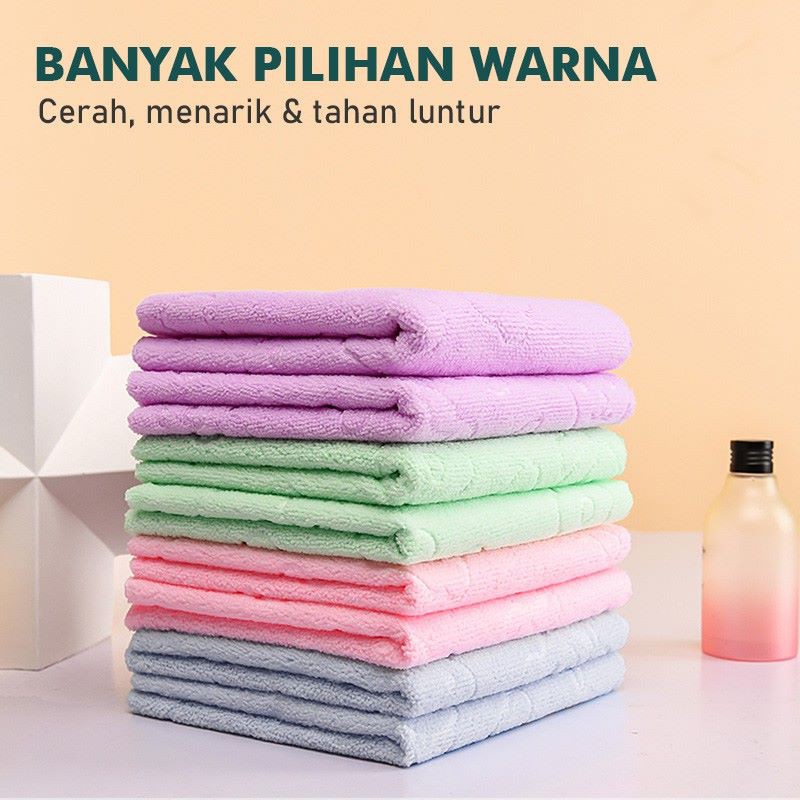 ❤ RATU ❤ Handuk Mandi Karakter Anak Dewasa / Ukuran 140x70 Besar Jumbo Microfiber Halus Menyerap Air Emboss Motif Bunga