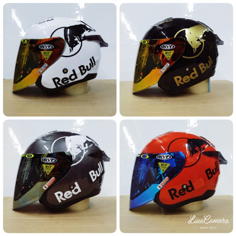 helm half face kyt kyoto (Paket Ganteng) red bull