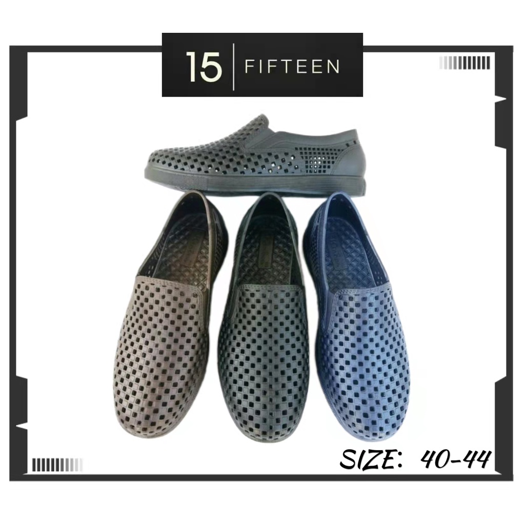 15 SHOP --- KINBOS Sepatu Karet Pria Slip On Lubang Keren M35