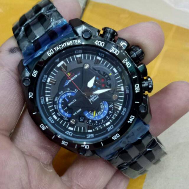 Jam Tangan Casio Edifice EF 550 1A Redbull Full Hitam