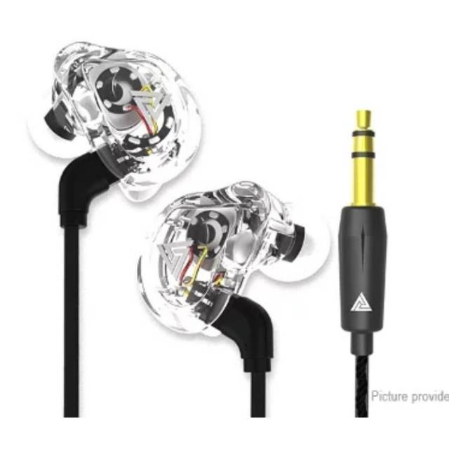 QKZ VK1 QKZ-VK1 Knowledge Zenith Quality 4DD Driver Earphone Hifi Headset Olahraga Transparan
