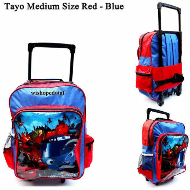 Tas troli anak laki laki sekolah SD TK paud / tas dorong / tas ransel dorong sekolah TK SD anak cowok by zellshop