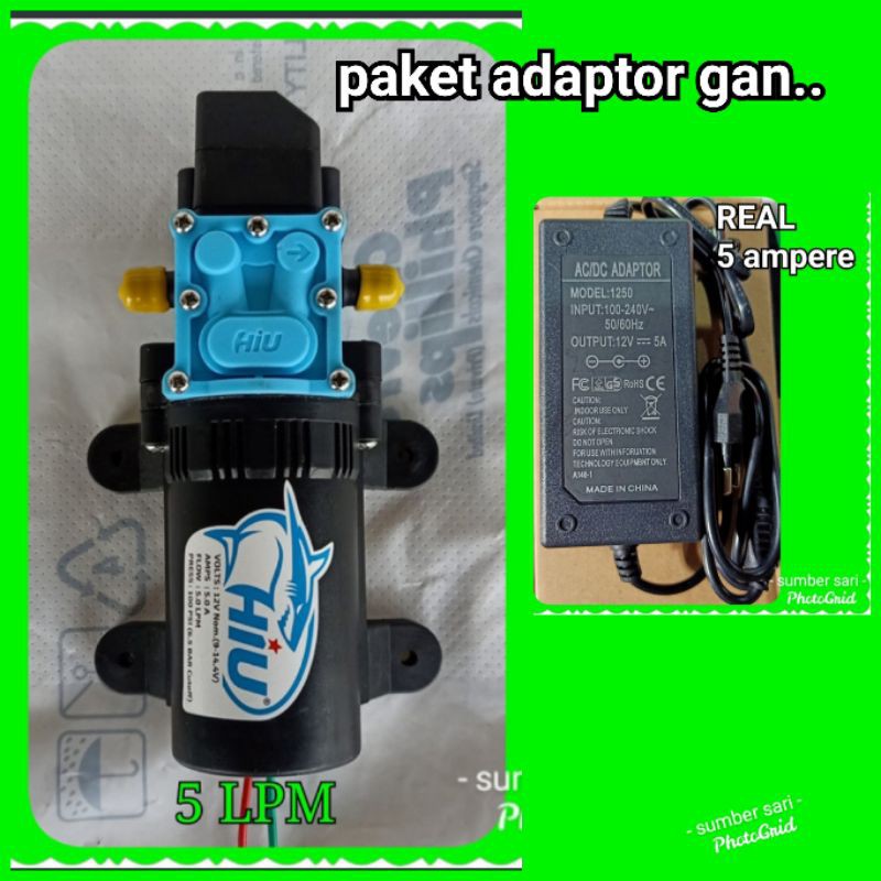 pompa air hiu paket adaptor real 5 A