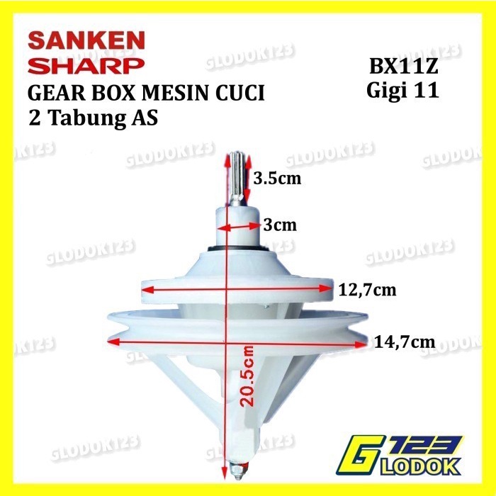 Gearbox Girbox Mesin Cuci 2 Tabung Universal SHARP Gear Box AS Gigi 10 11