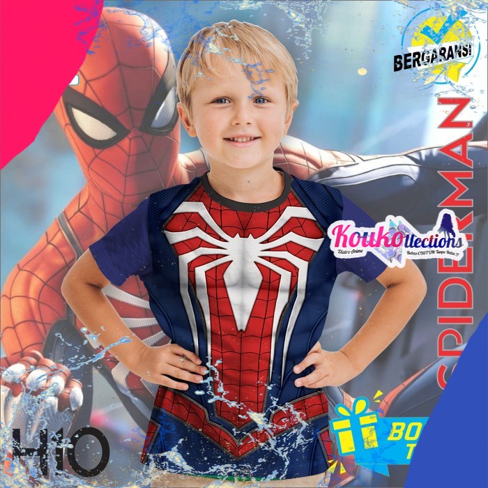 Baju Kaos Anak Spiderman game superhero marvel the avengers (H10) - S