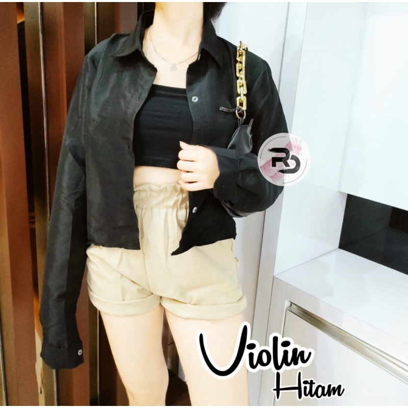 RD FASHION - VIOLIN KEMEJA CROP // HANIN CROP / KEMEJA CROP / KEMEJA CRINKLE