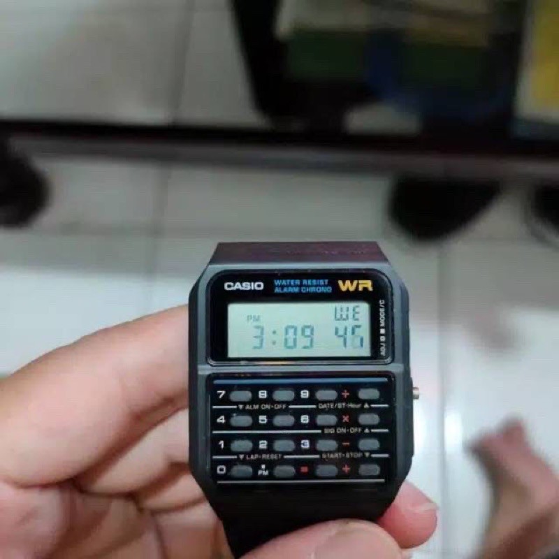 Bisa COD!!READY JAM TANGAN CASIO CA-53W-1Z ORIGINAL - DATABANK CA53W CA53 KALKULATOR CALCULATOR HTAM