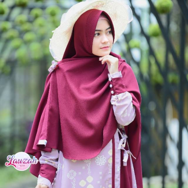 Gamis Lauzah Set Motif PLUM by gerai saffa