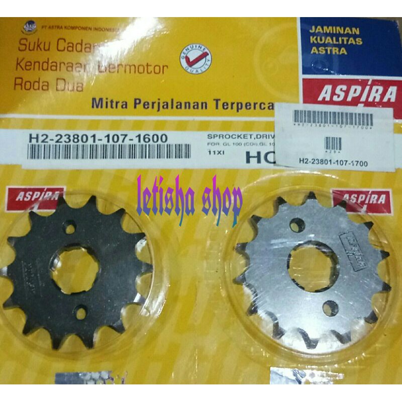 GIR GEAR DEPAN HONDA CB/GL,GLPRO ASPIRA 14T