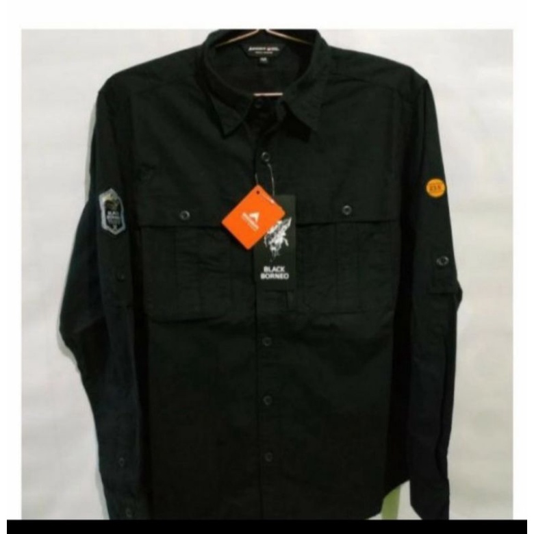 Kemeja Eige Black Borneo Black Shopee Indonesia