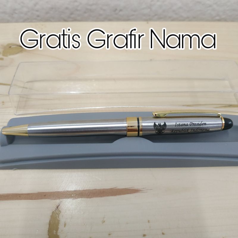 

pulpen ballpoin besi model putar istana exclusive gratis Grafir nama