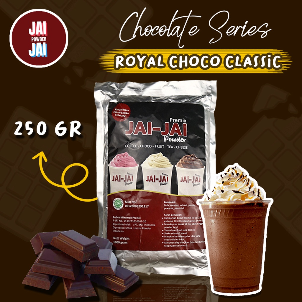 

Bubuk Minuman 250gr - ROYAL CHOCO CLASSIC - Jai Jai Powder