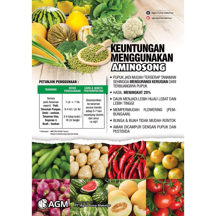 Pupuk Cair Organik Buah dan Sayuran Aminosong 100 Ml