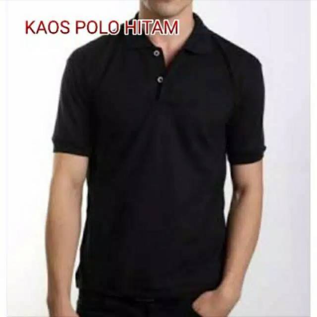 KAOS POLO HITAM - KAOS KERAH HITAM - POLO HITAM POLOS - KAOS PRIA - POLO PRIA