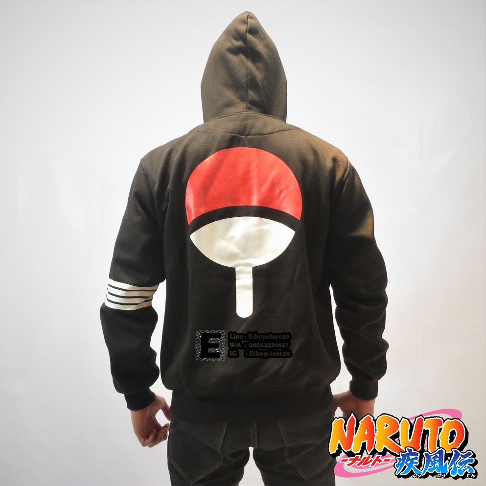 Jaket Anime Naruto uchiha Clan Hitam 01