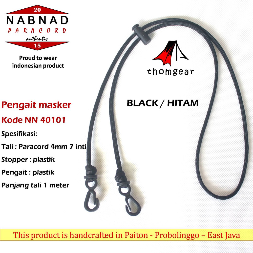 Thomgear Khusus Grosir Tali Masker Pengait Masker Mask Strap Paracord Lokal Indonesia Prusik 2 Mm