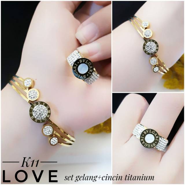 Set Titanium Gelang dan Cincin