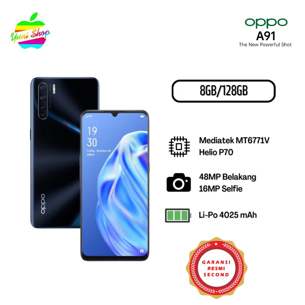 OPPO A91 RAM 8GB/128GB SECOND RESMI