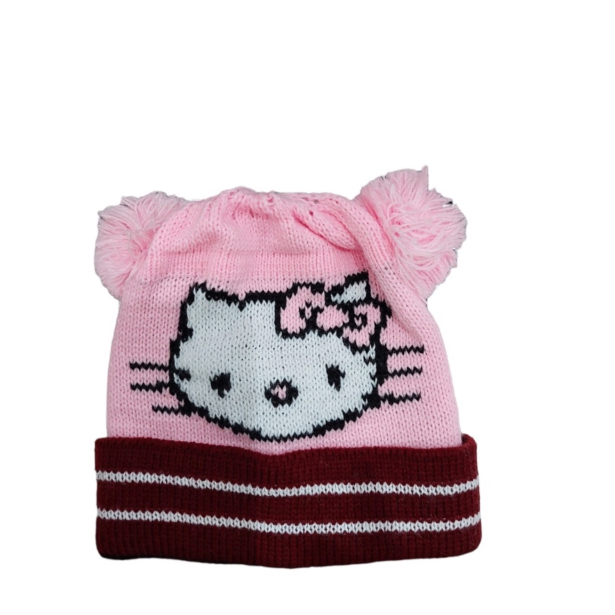 KUPLUK RAJUT ANAK / BAYI KARAKTER HELLO KITTY USIA 1-8 TAHUN LAKI PEREMPUAN