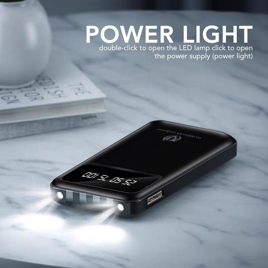 ✼ P4 Powerbank 10000 mAh Power Bank 2A Built in Cable Fast Charging 4 Output 2 Input LED Display Fla