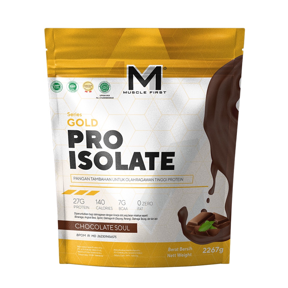 Muscle First (M1) Gold Series Pro Isolate 5 lbs Whey Protein 64 Servings 5lbs WPI 90