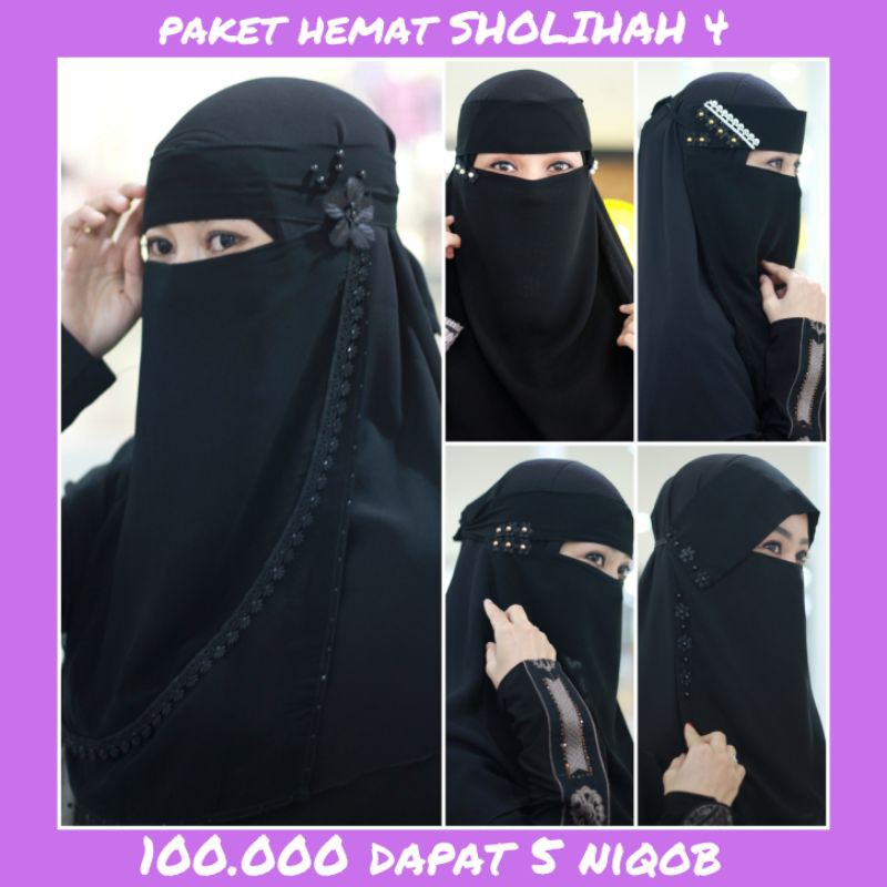 Paket niqob hemat sholihah 4/Niqob murah niqob yaman niqob temboro niqob terbaru