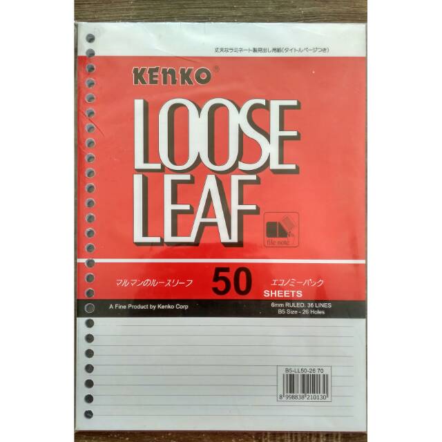 

Isi Binder Loose Leaf B5/50 Sheets
