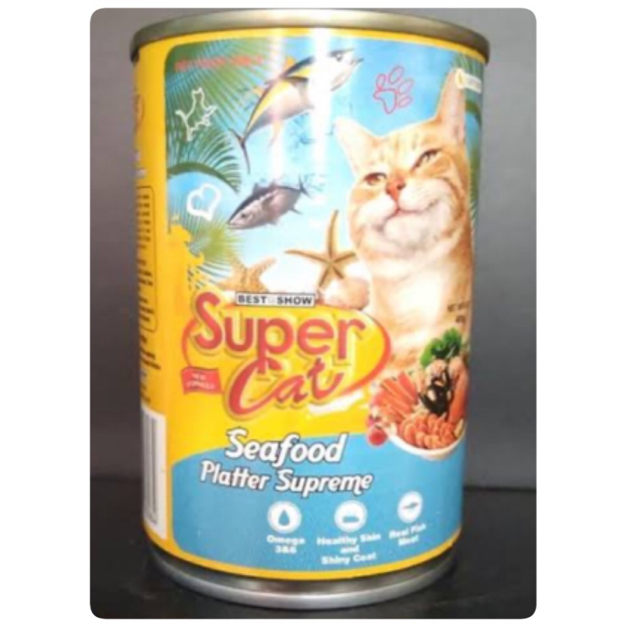 Super cat kaleng adult seafood 400 gr