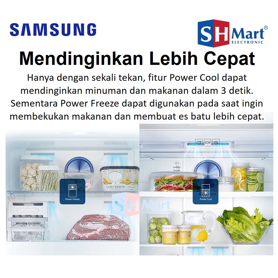 SAMSUNG KULKAS INVENTER 2 PINTU RT46K6231BS RT46K HEMAT LISTRIK WARNA BLACK STAINLESS (MEDAN)