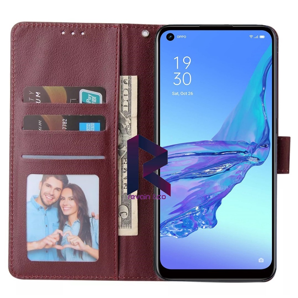 CASE OPPO A54 DOMPET FLIP WALLET LEATHER KULIT PREMIUM SARUNG BUKA TUTUP FLIP CASE OPPO A54