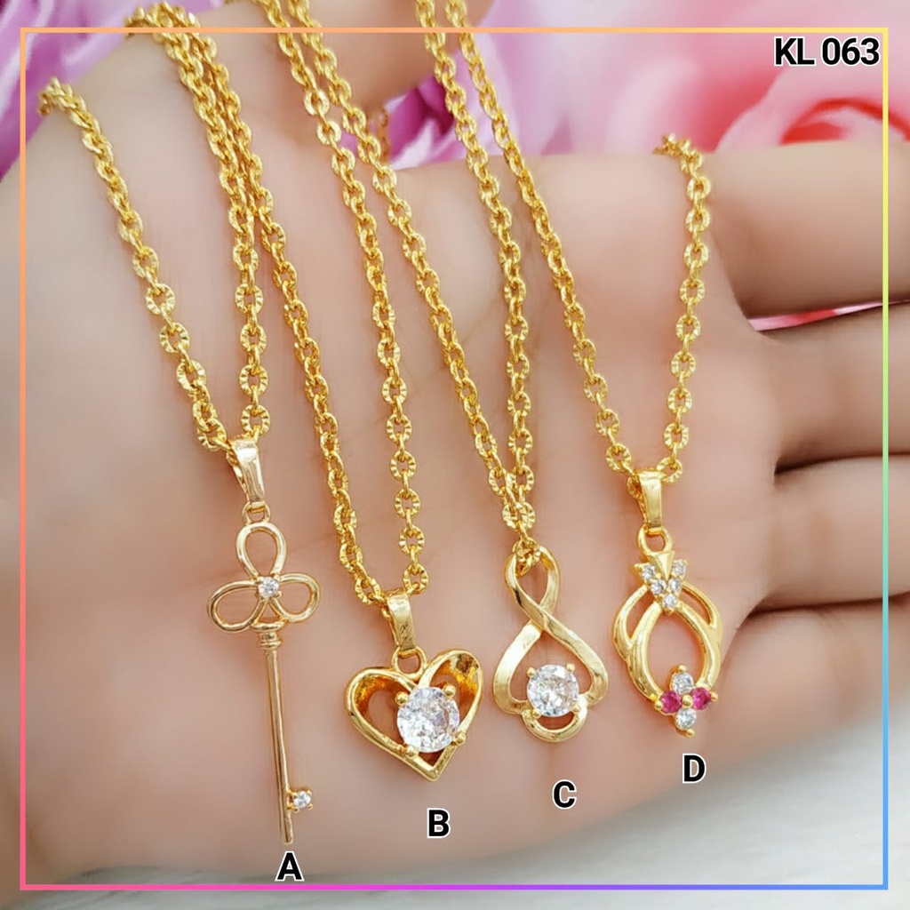 kalung xuping kalung dewasa liontin kunci permata perhiasan lapis emas gold KL 063