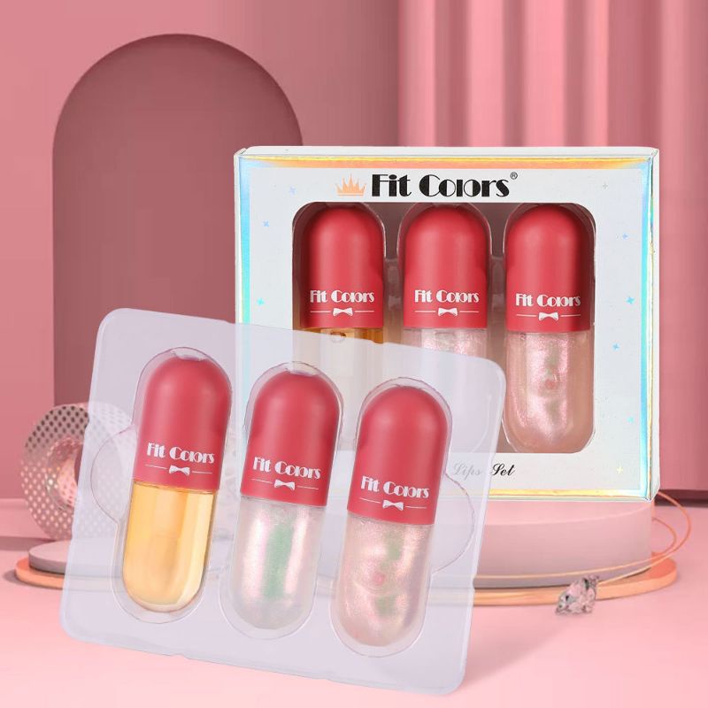 Lipgloss Moisturizing Waterproof Fit Colors Thermochromic Lipstik Lip Glossy Set 3 In 1 Long Lasting