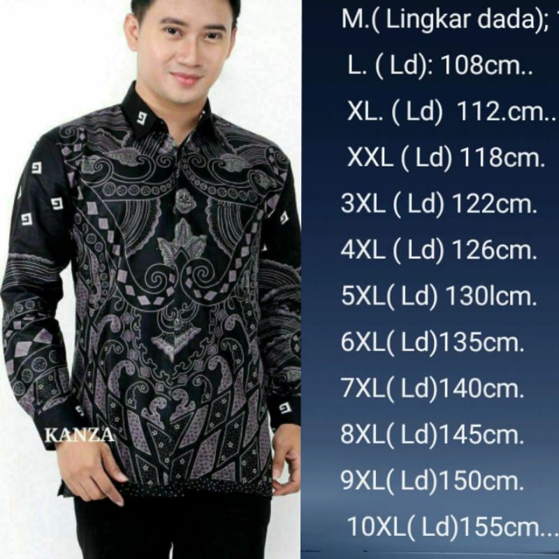 promo atasan  batik FURING Kemeja pria lengan panjang  pakai (iFuring )seze jombo M L XL _10XL