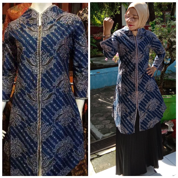 Batik Tunik Wanita M L Xl Xxl Jumbo R3sliting Depan Busui