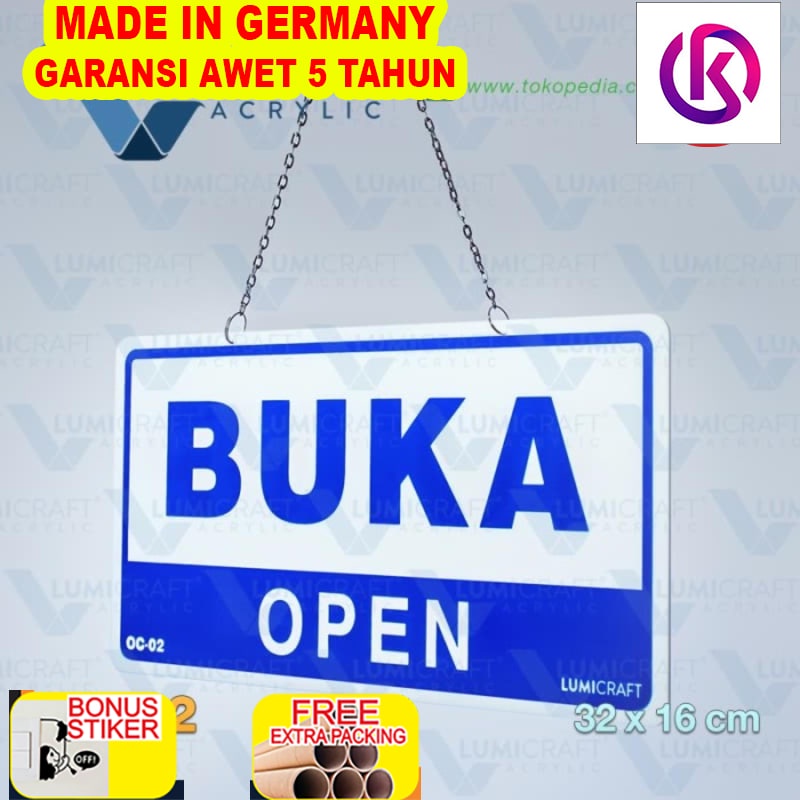 

Murah Buka Tutup / Open Closed Sign Board Acrylic / Akrilik 32 x 16 cm