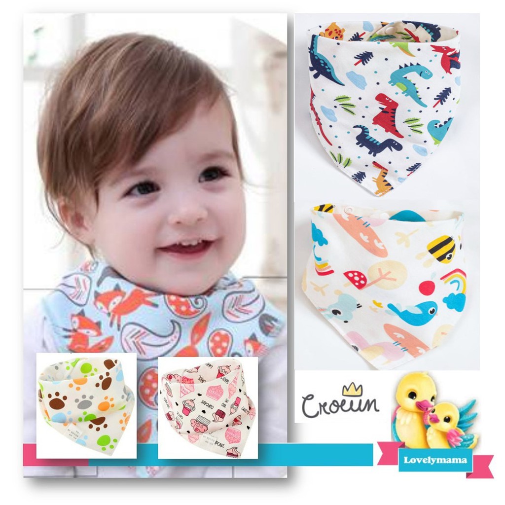 Slabber bayi celemek apron slaber segitiga bib handuk tatakan air liur sapu tangan masker anak syal