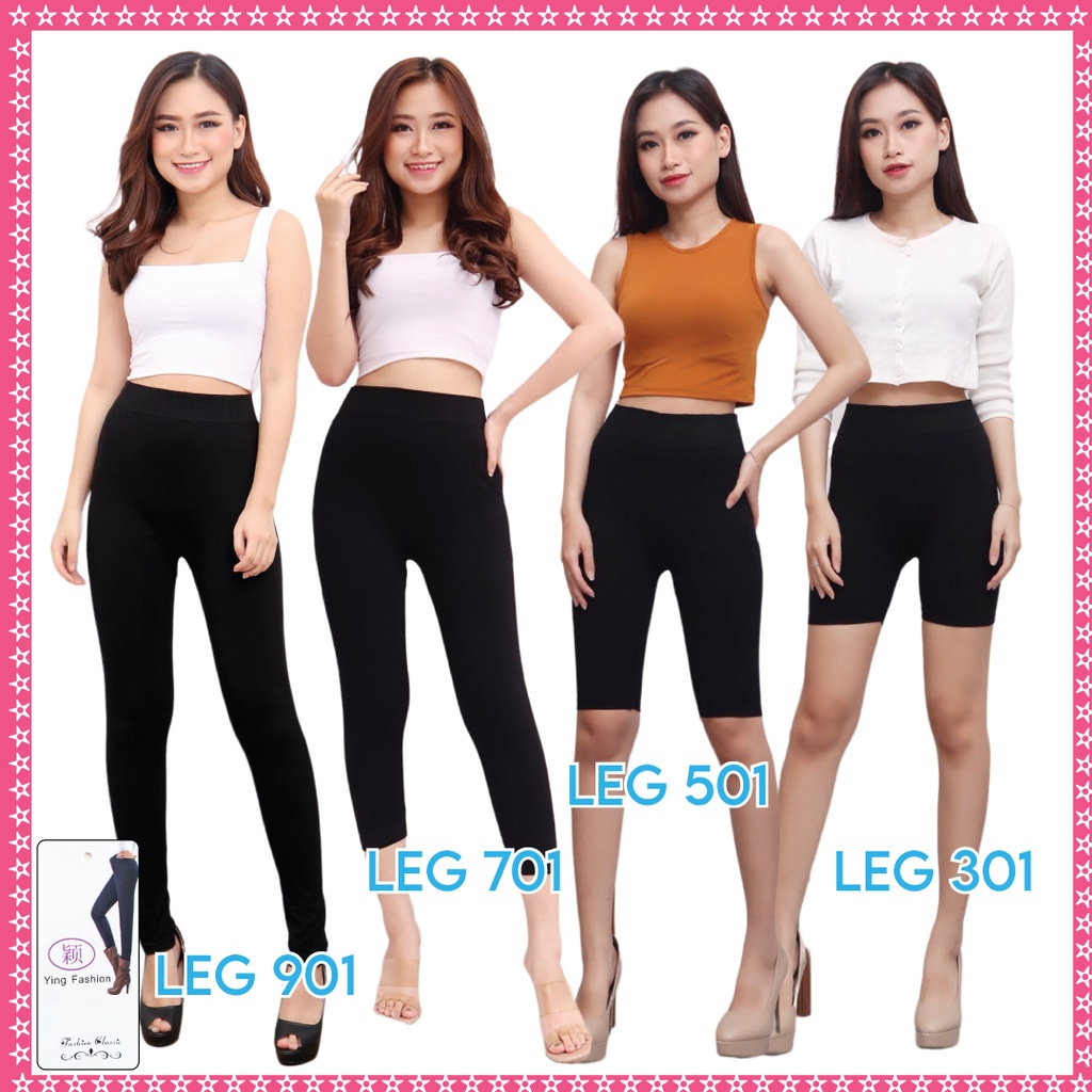 [Grosir Minim 6 pcs ] LEGGING PENDEK 301 HOTPANTS / Leggings Shot Short strit Pendek All size Slim &amp; Jumbo &amp; SuperJUMBO Spandek Jumbo Size Fit / LEGGING IMPORT / LEGGING HITAM