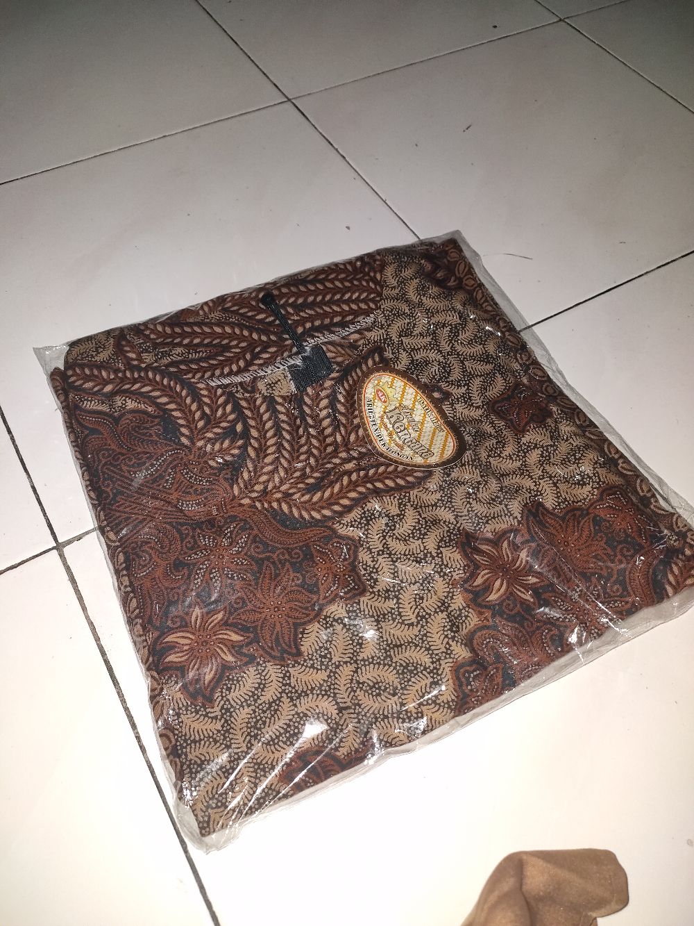 Coupel Gamis Batik Sogan Padi Kombinasi Batik Modern
