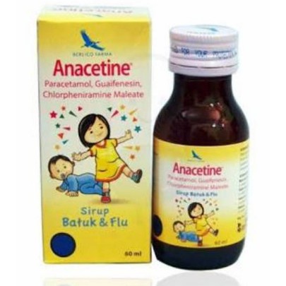 Ready Stok Anacetin 60ml Sirup Obat Pilek Flu Anak