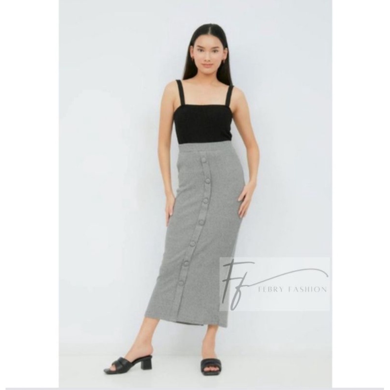 Rok Span Rajut Kancing Premium