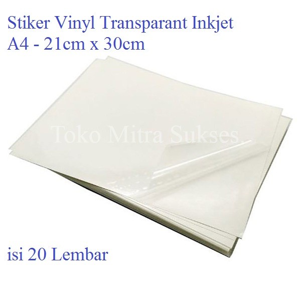 Stiker Vinyl Transparant Inkjet A4