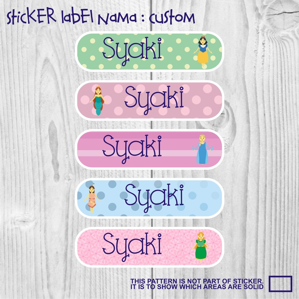 Sticker Label Nama Anak Kartun Perempuan Girl Cute Cewek Lucu SLNAP