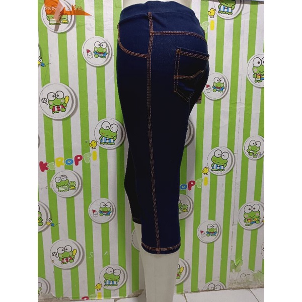 LEGGING WANITA PENDEK DENIM 7/8 UKURAN STANDAR DAN JUMBO/ CELANA LEGGING PENDEK 7/8