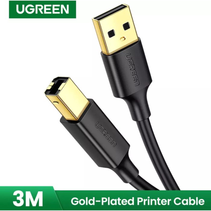 UGREEN Kabel USB 2.0 Printer Scanner Male to B Male Panjang 3 Meter