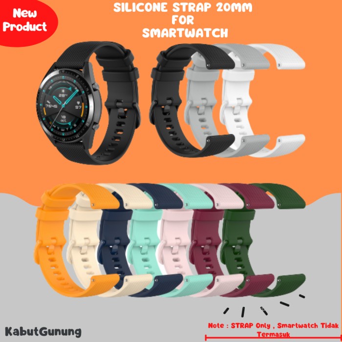 KG20 SILICONE STRAP SMARTWATCH 20MM FOR GTS 2 3 GTR 42MM GT 3 42MM Etc