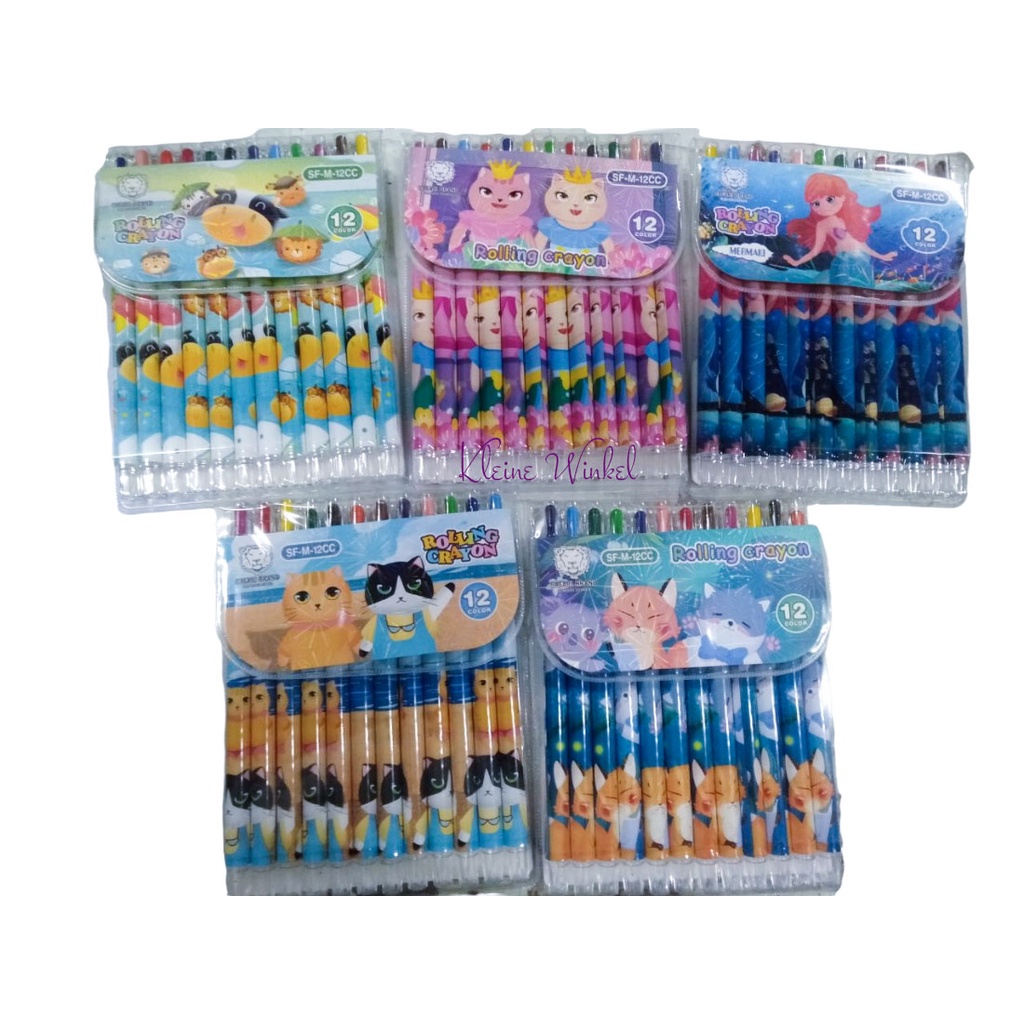 

Crayon Putar Fancy Panjang 12 warna Twist Crayon