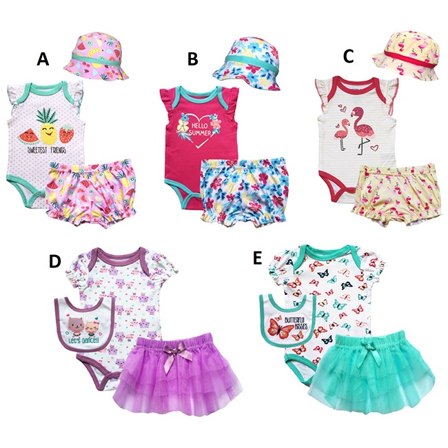 Setelan Jumper Bayi Perempuan + Topi Set