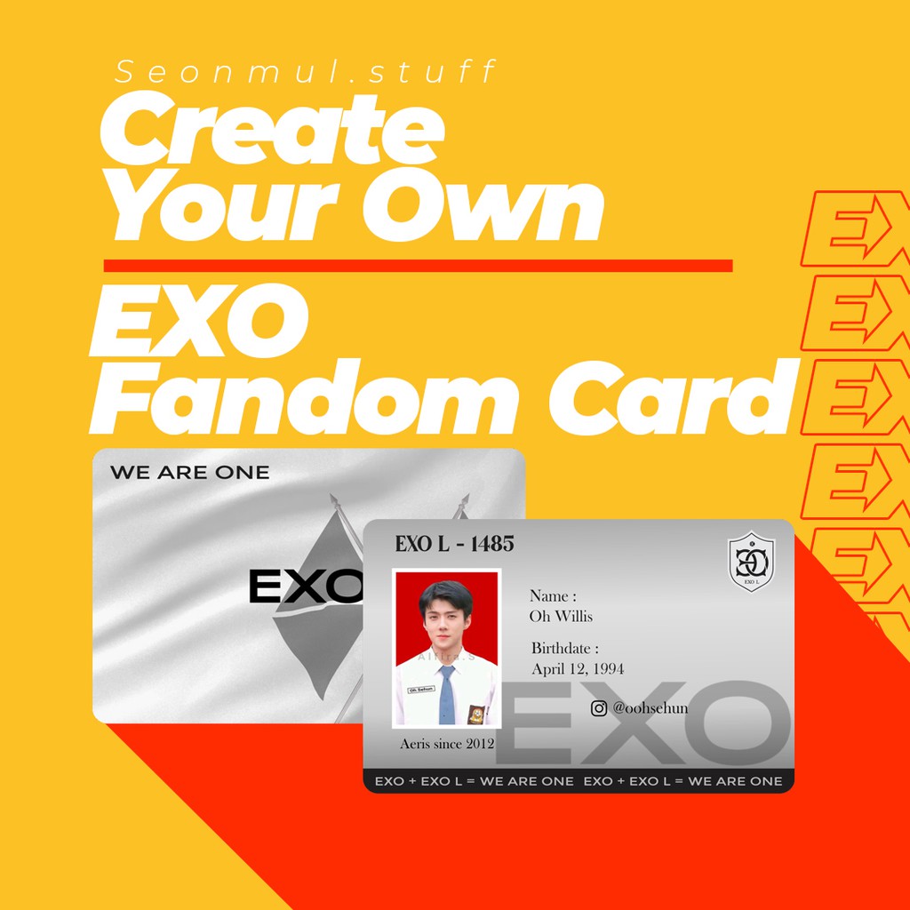 TERMURAH!! KARTU FANDOM KPOP EXO L / FANDOM CARD EXO L