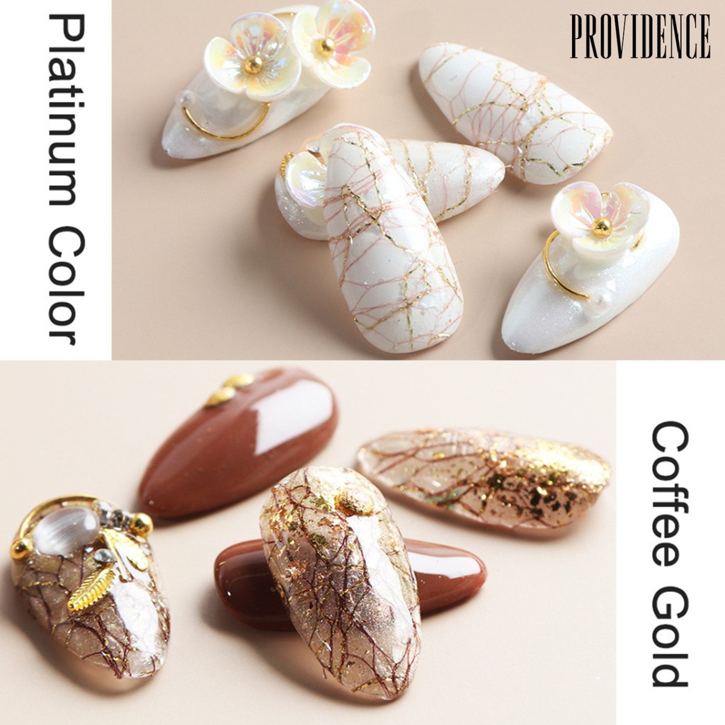 Stiker Kuku 3d Bahan Mesh Warna Gold Silver Untuk Dekorasi Nail Art