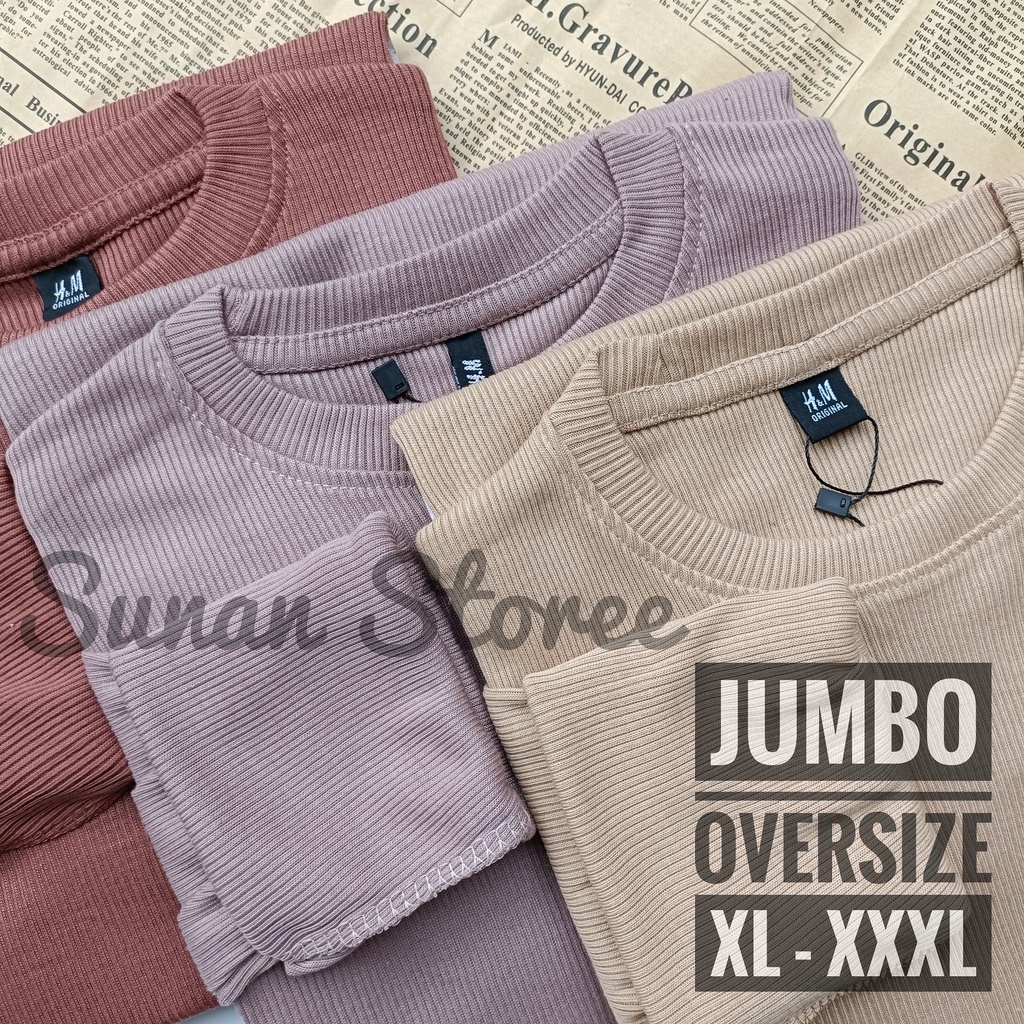 1 Kaos OVERSIZE lengan Panjang /  Kaos Rib Premium / Kaos JUMBO lengan panjang / Kaos Rib Premium